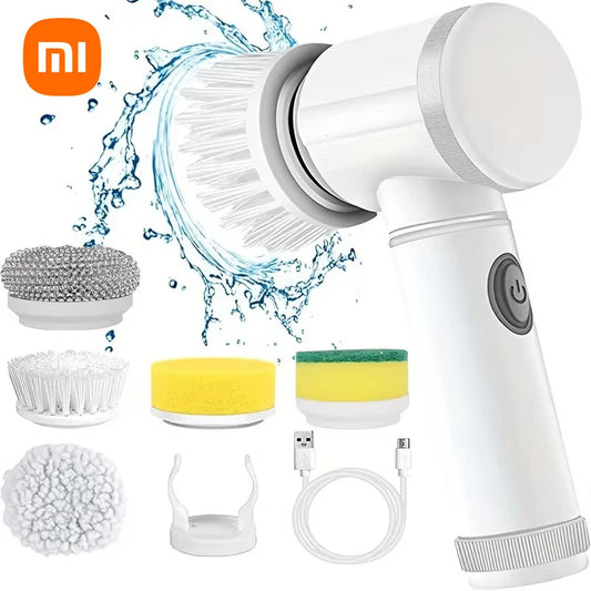 Xiaomi brosse de nettoyage électrique puissante 5 en 1 brosse à récurer rotative.