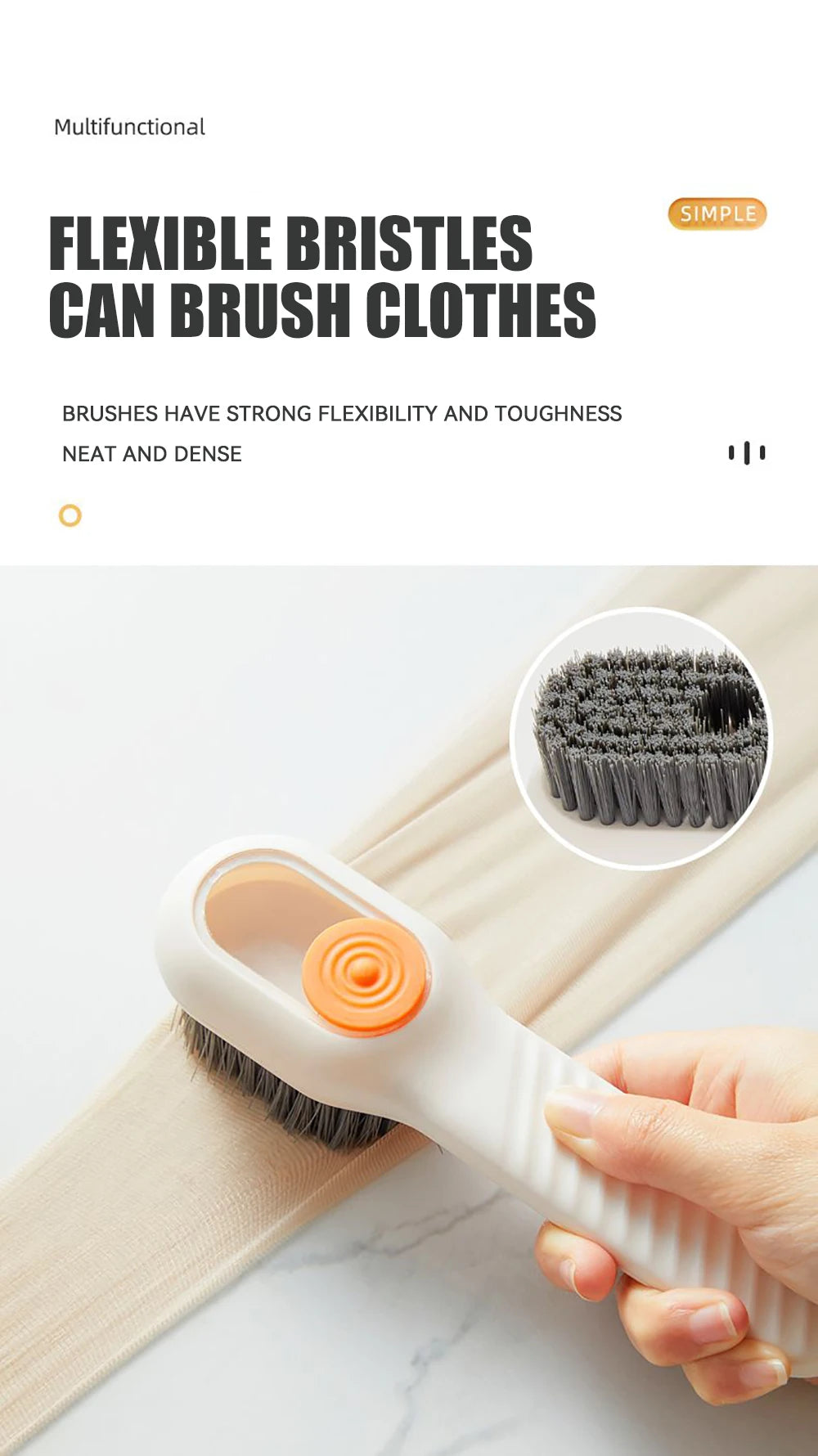 Brosse automatique multifonctionnelle pour chaussures et vêtements avec distributeur de savon