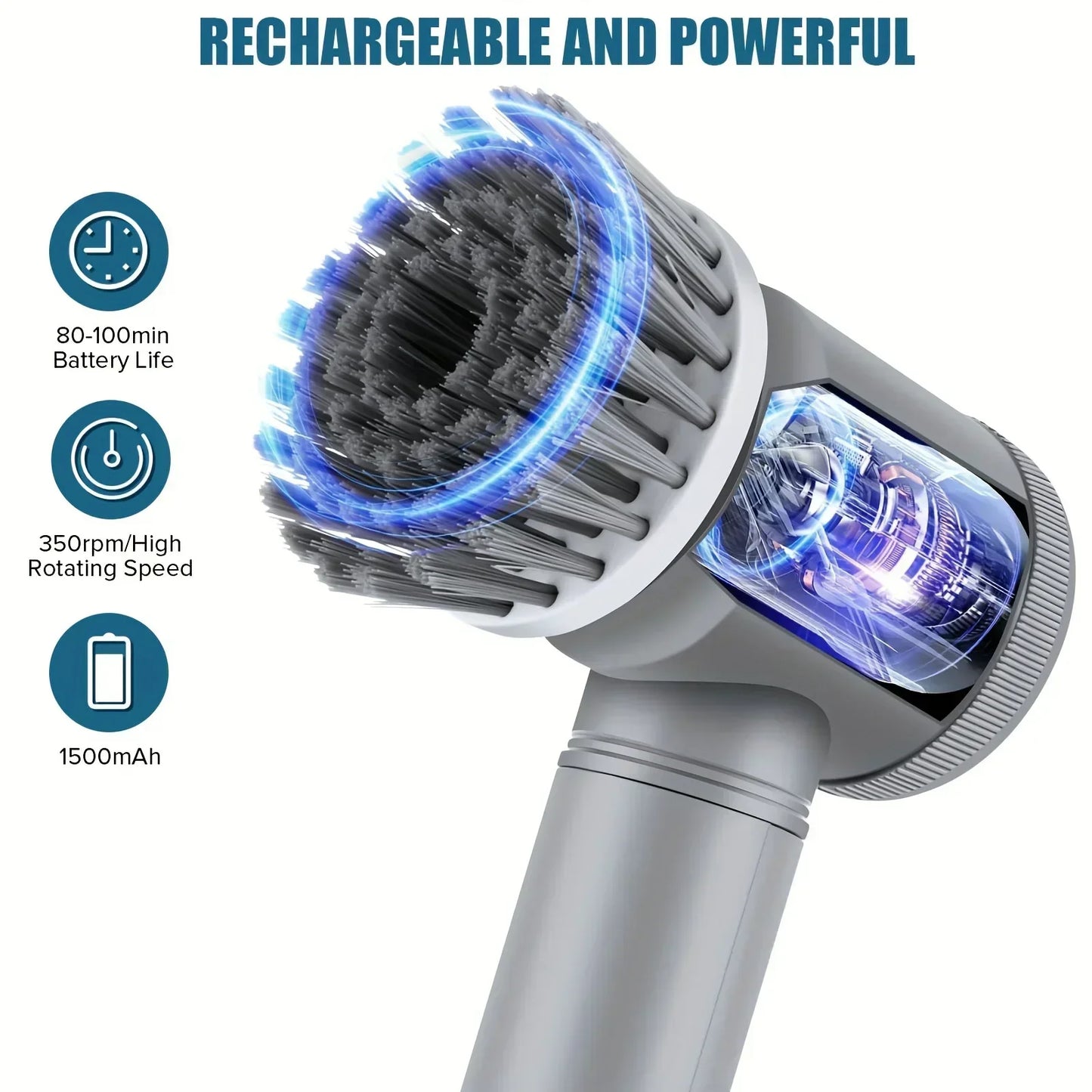 Xiaomi brosse de nettoyage électrique puissante 5 en 1 brosse à récurer rotative.